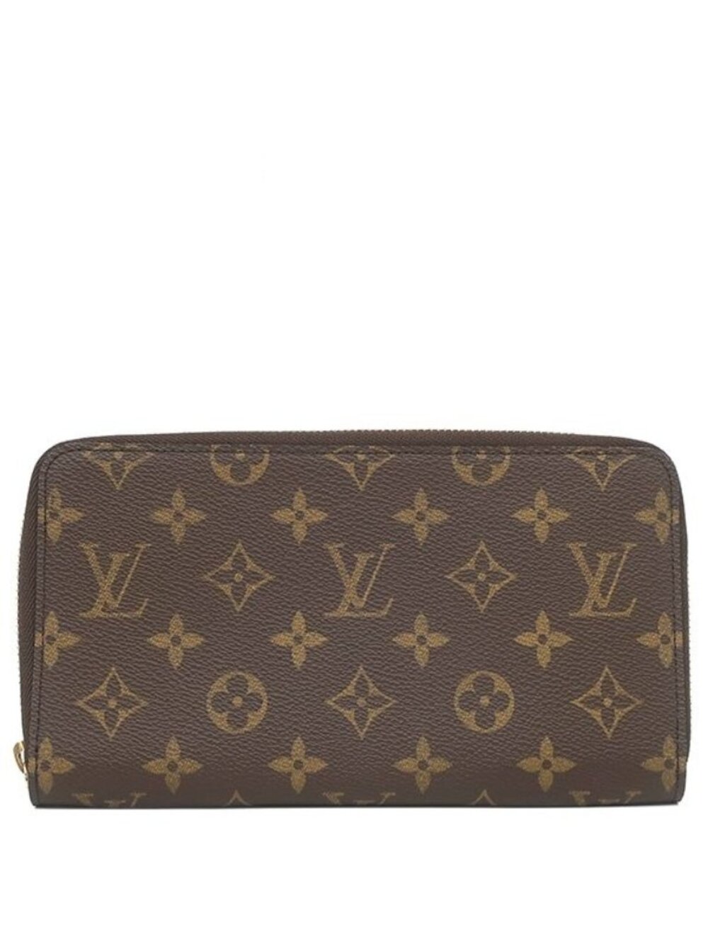 Louis Vuitton Wallet Zippy Organizer Monogram Canvas Gold Brown Zip Around
